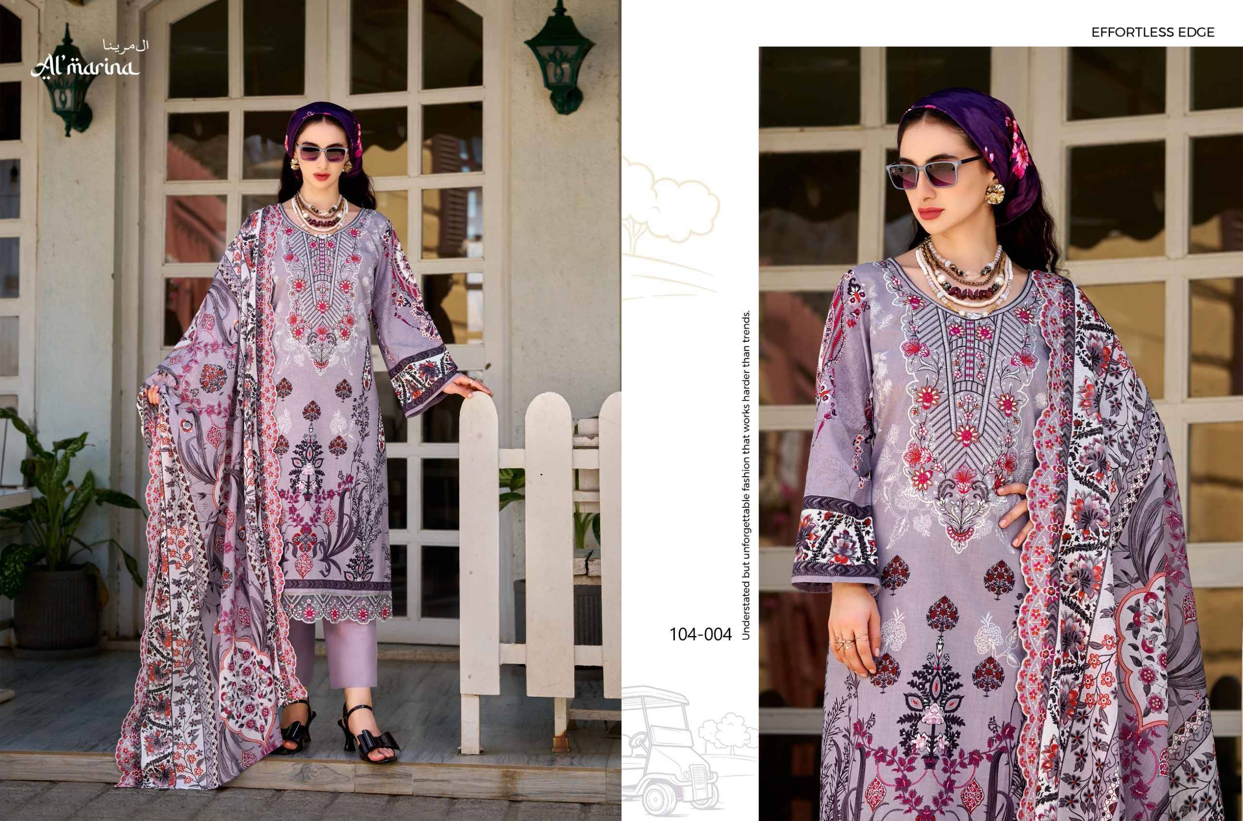 INAYAT VOL 2 104 Series By ALMARINA Pakistani Stylish Beautiful Colourful Printed & Embroidered Party Wear & Occasional Wear Pure cotton Dresses At Wholesale Price